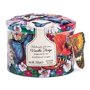 Gardiners Butterflies & Flowers Vanilla Fudge Tin 200g Gardiners Butterflies & Flowers Vanilla Fudge Tin 200g