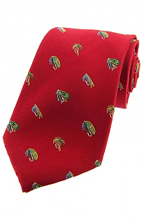 Silk Country Tie with Fishing Fly Design Silk Country Tie with Fishing Fly Design