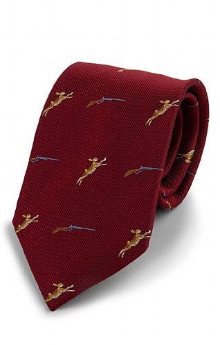 Leaping Hare Woven Silk Tie Leaping Hare Woven Silk Tie
