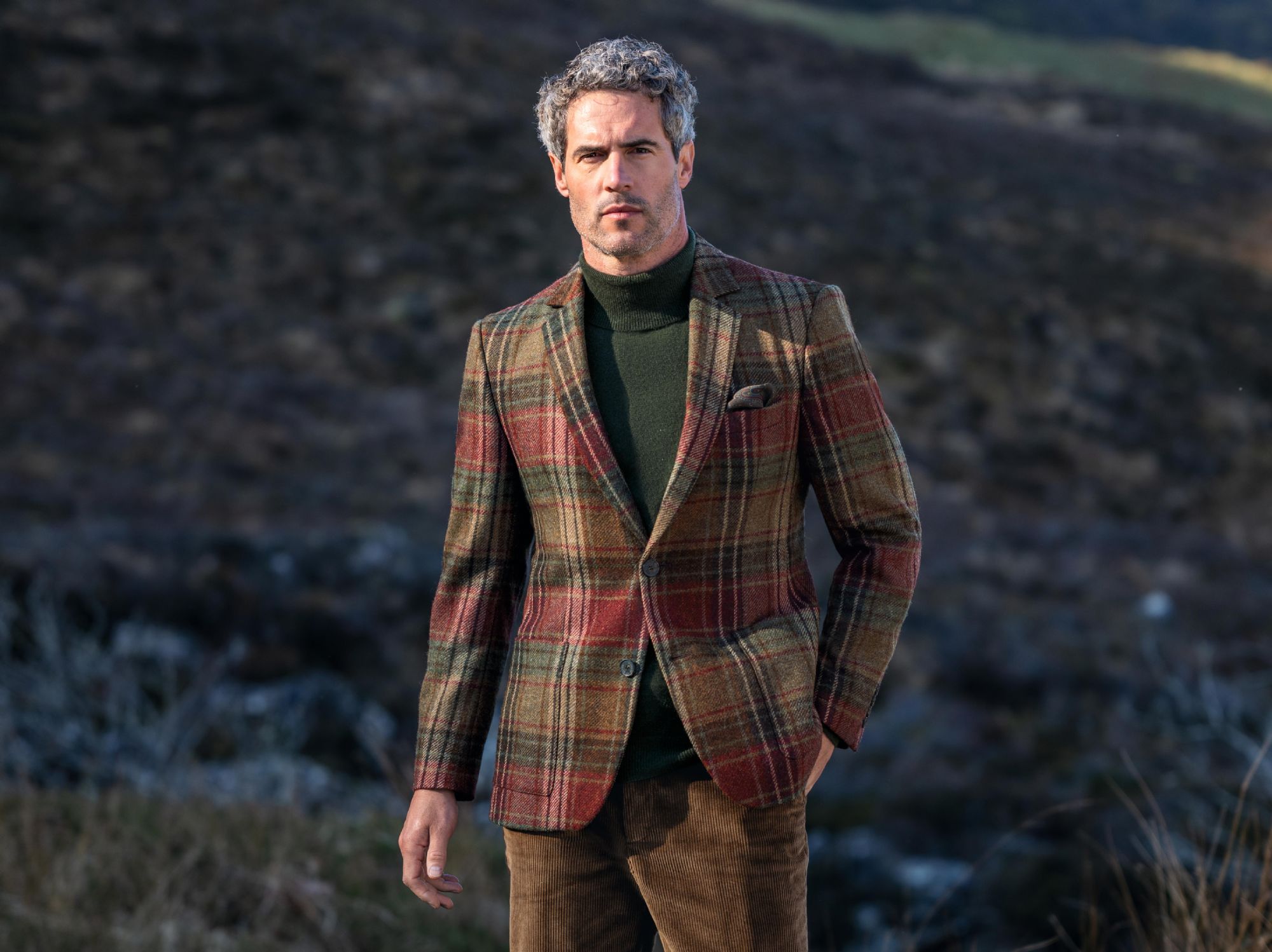Men's Tailored Tweed Patch Pocket Jacket