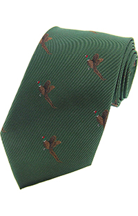 Flying Pheasants Woven Sikl Tie