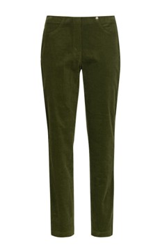 Robell needlecord trousers in Dark Leaf