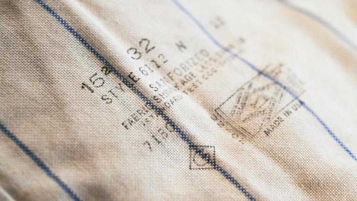 Gant mark of quality logo on calico sample