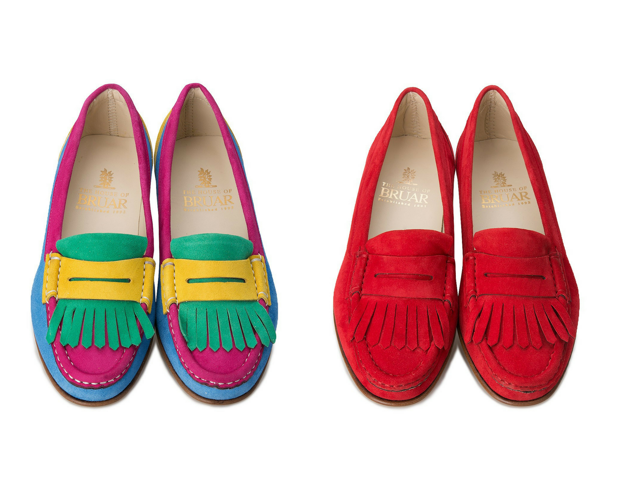 House of Bruar Bright tassle loafers suede