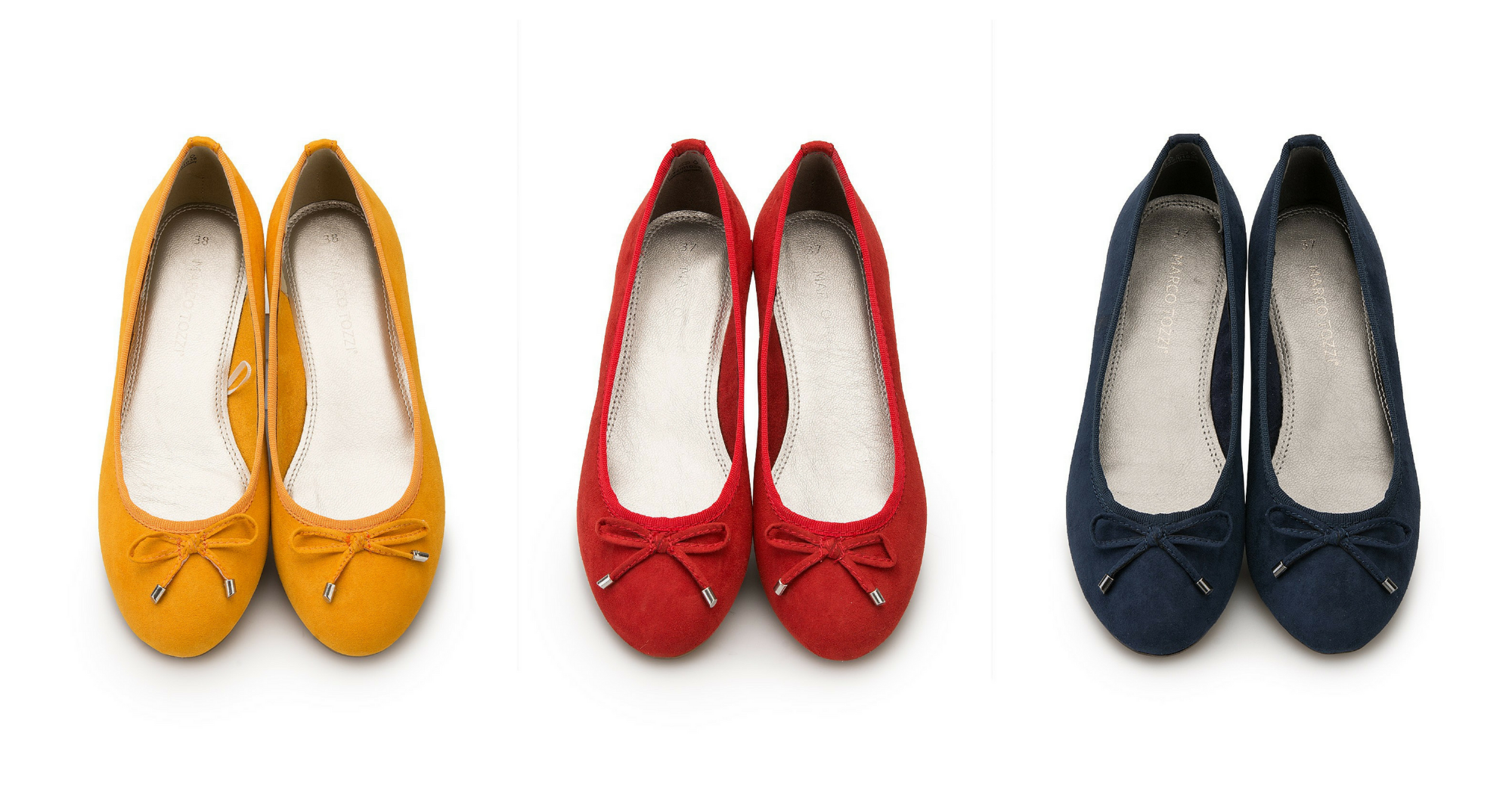marco tozzie bow pumps yellow, red and navy blue