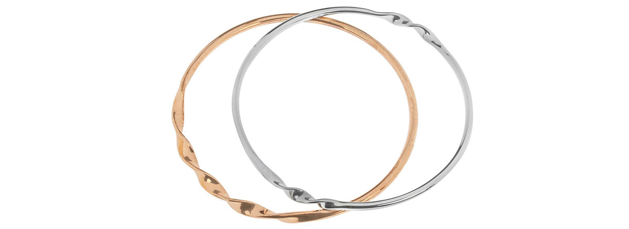 Tianguis Jackson Silver and Copper Twist Bangles