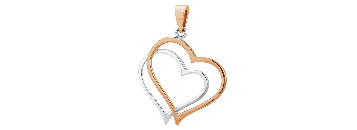 Tianguis Jackson Copper and Silver Double Heart Pendant