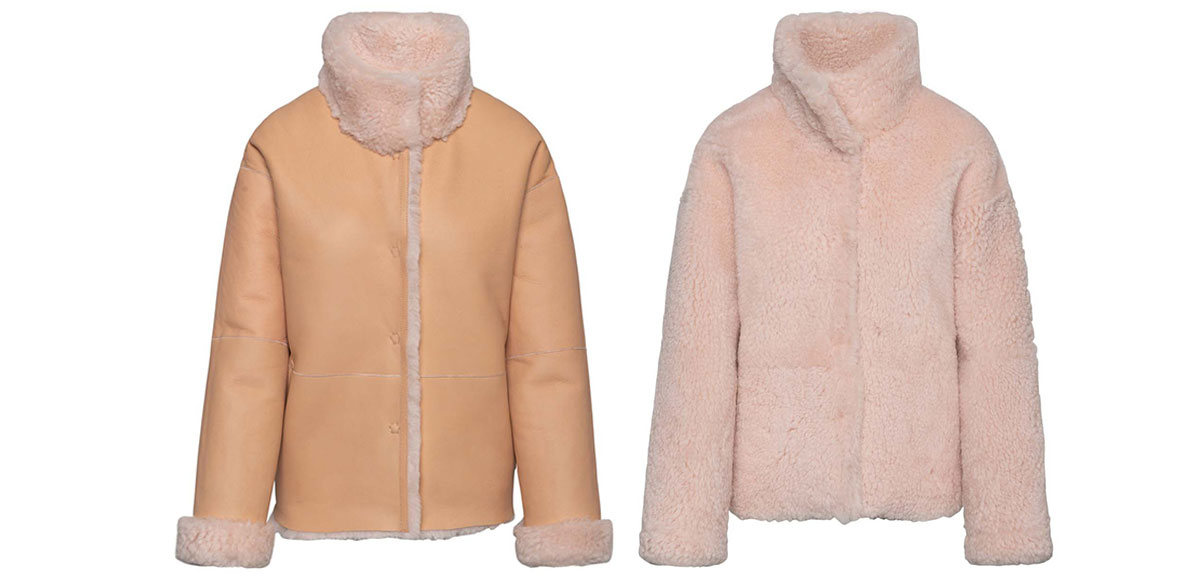 Reversible shearling jacket