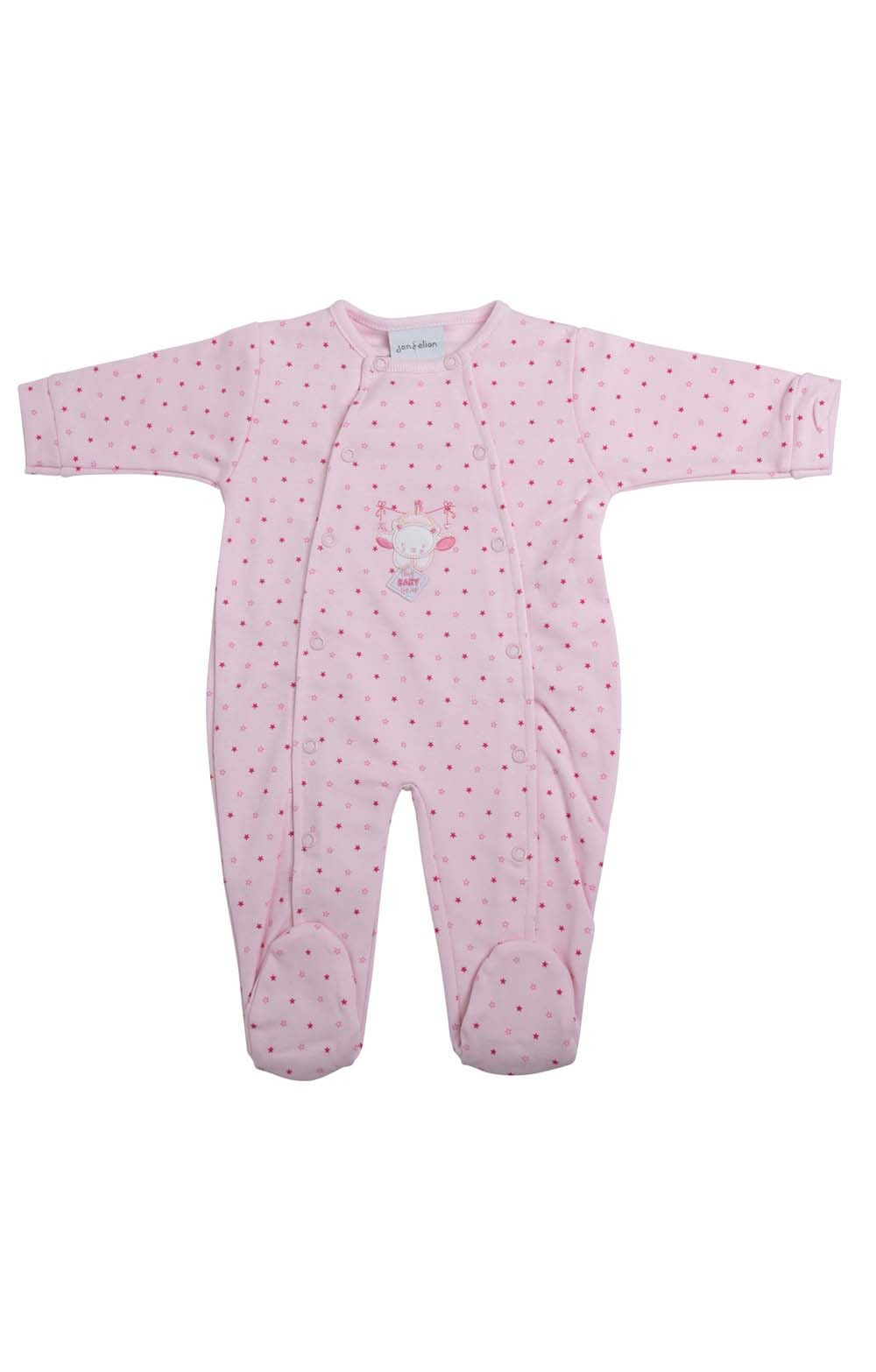 House Of Bruar Tiny Bear Sleepsuit | 0-3 Months | Pink