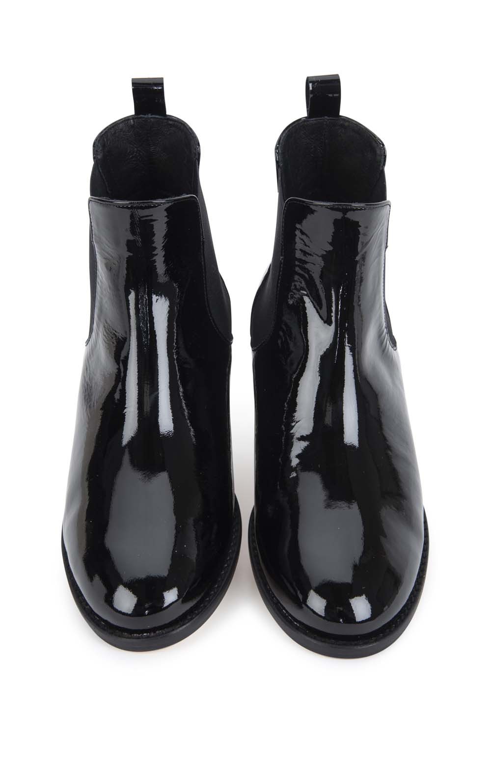 ladies patent chelsea boots
