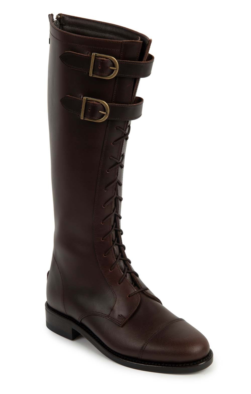 Ladies Tall Leather Lace and Buckle 