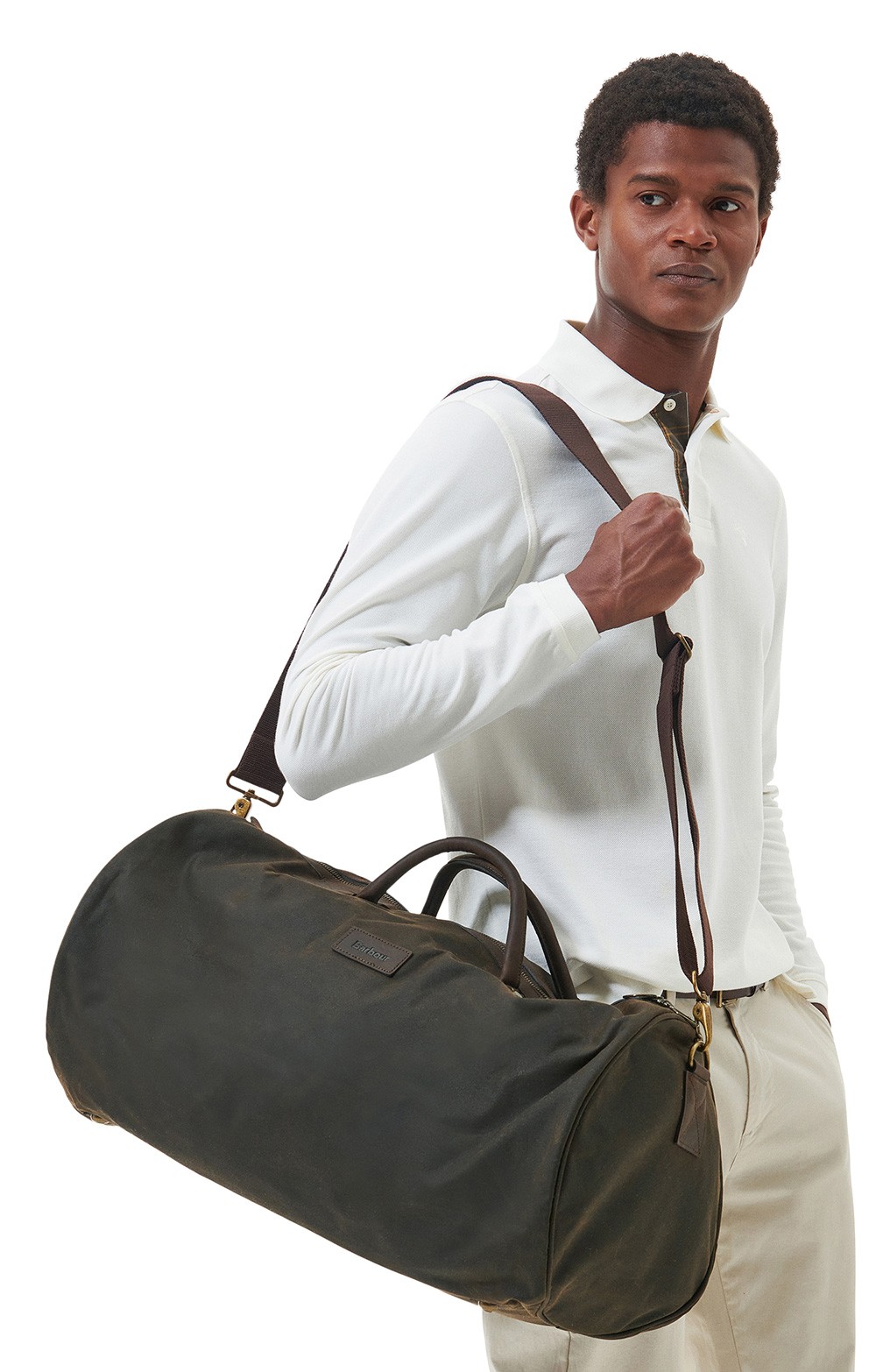 barbour waxed holdall