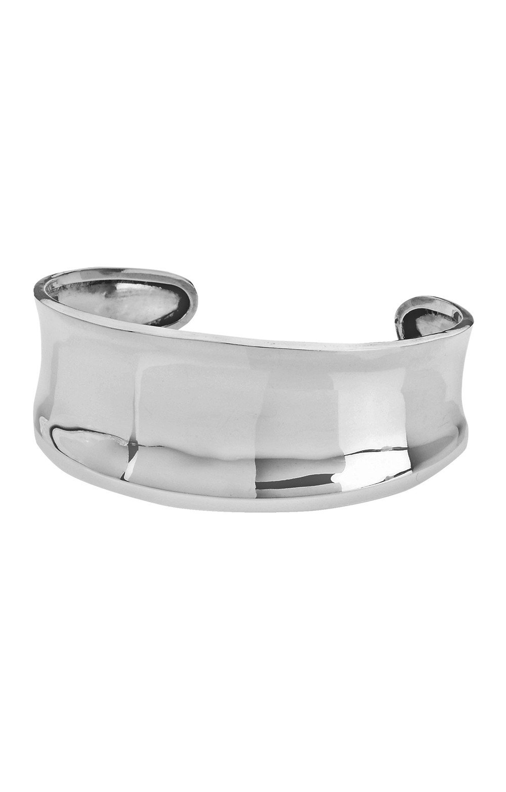 Silver Wide Concave Bangle