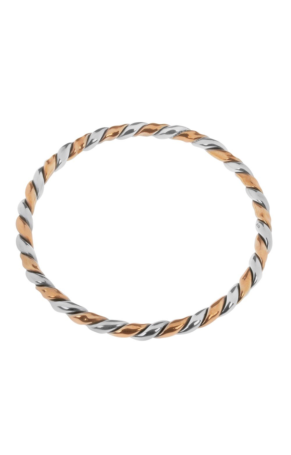 Silver and Copper Rope Bangle