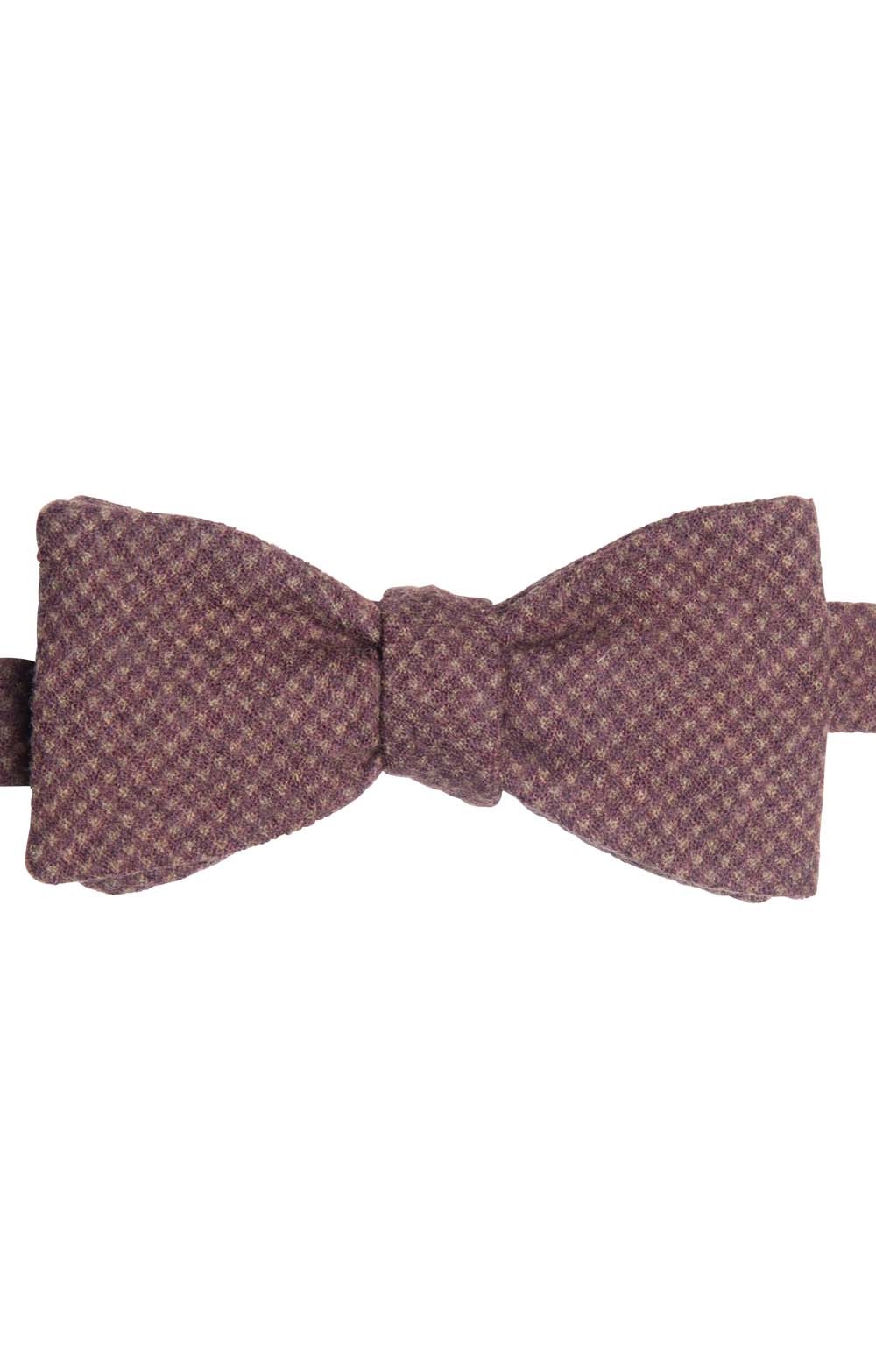 Mens's Wool Houndstooth Bow Tie, Blue/Camel