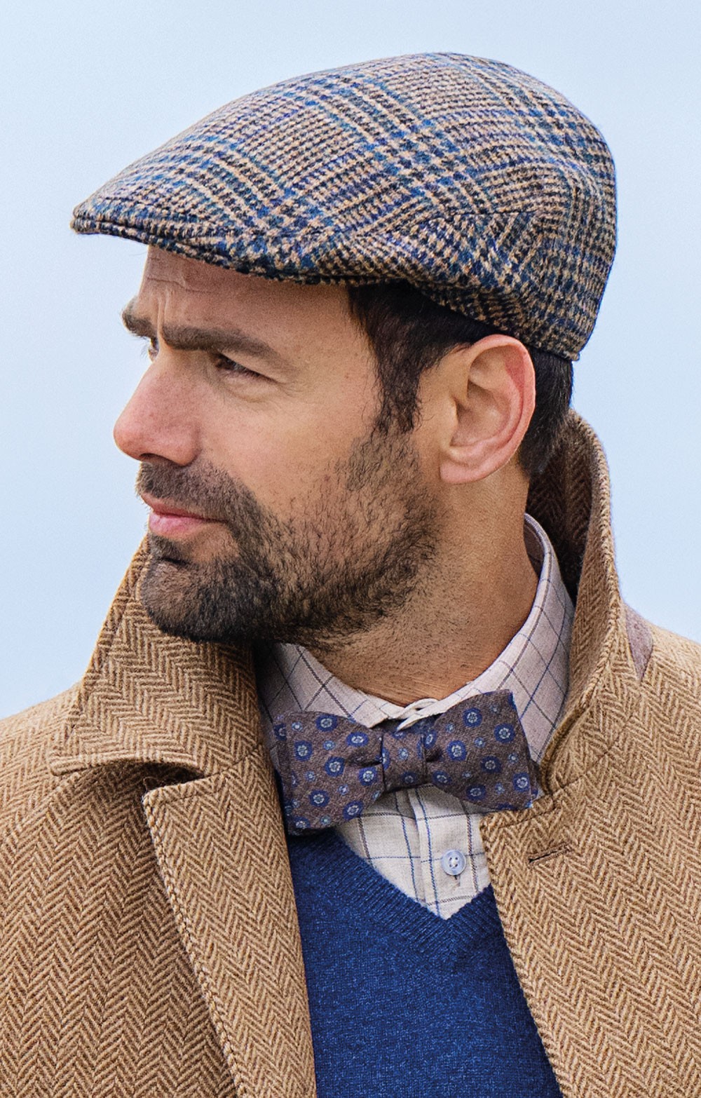 Men's Italian Wool Floral Bow Tie | Brown