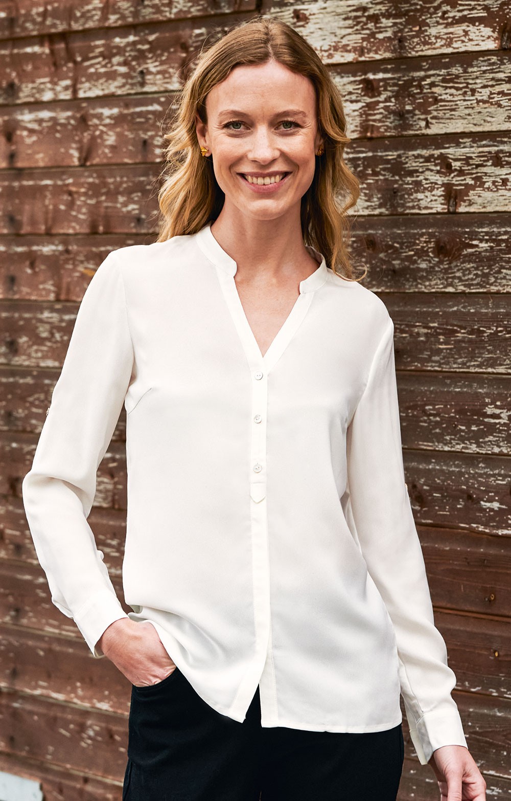 Ladies Open Collar Blouse House Of Bruar