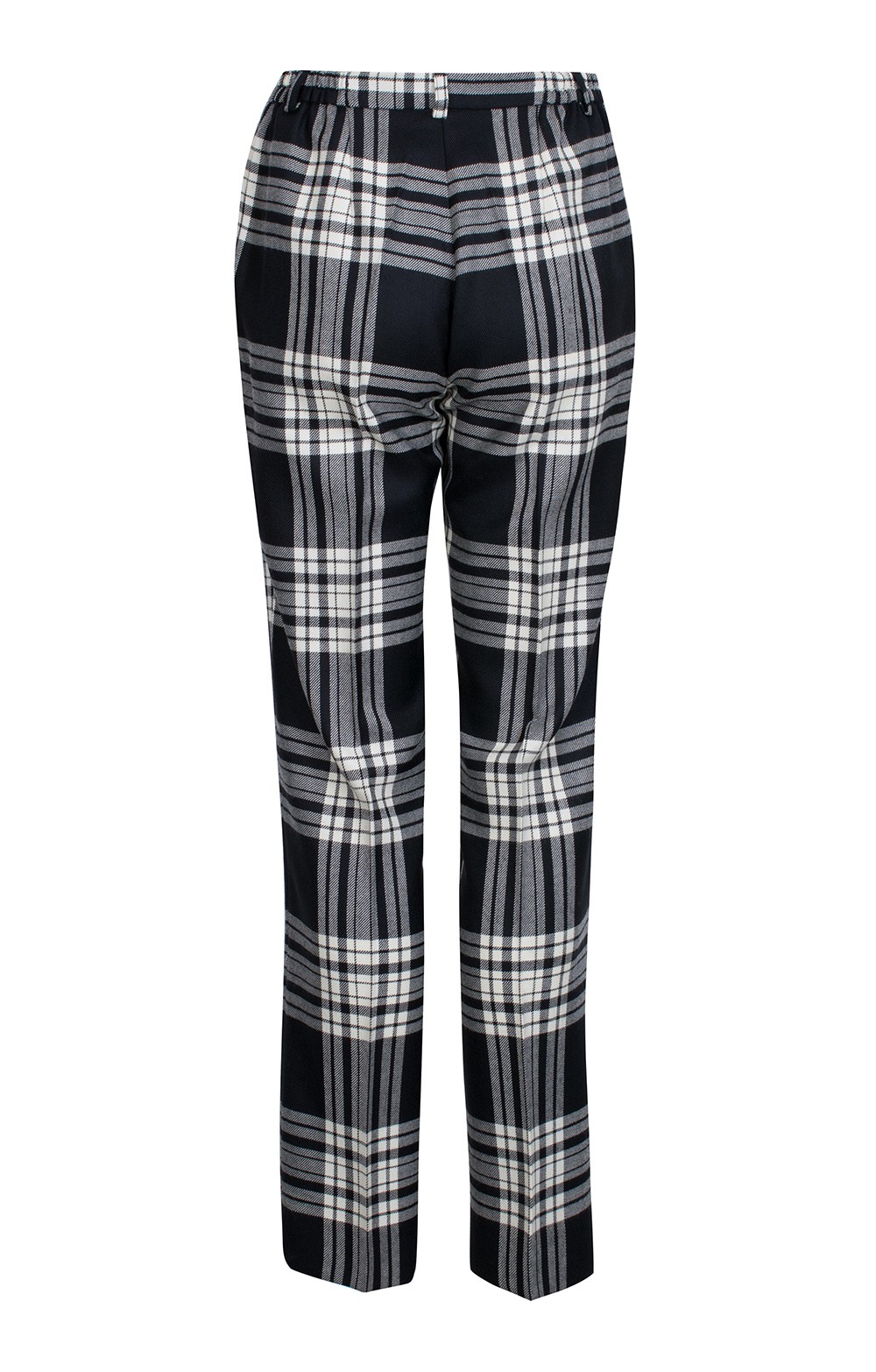 black plaid trousers