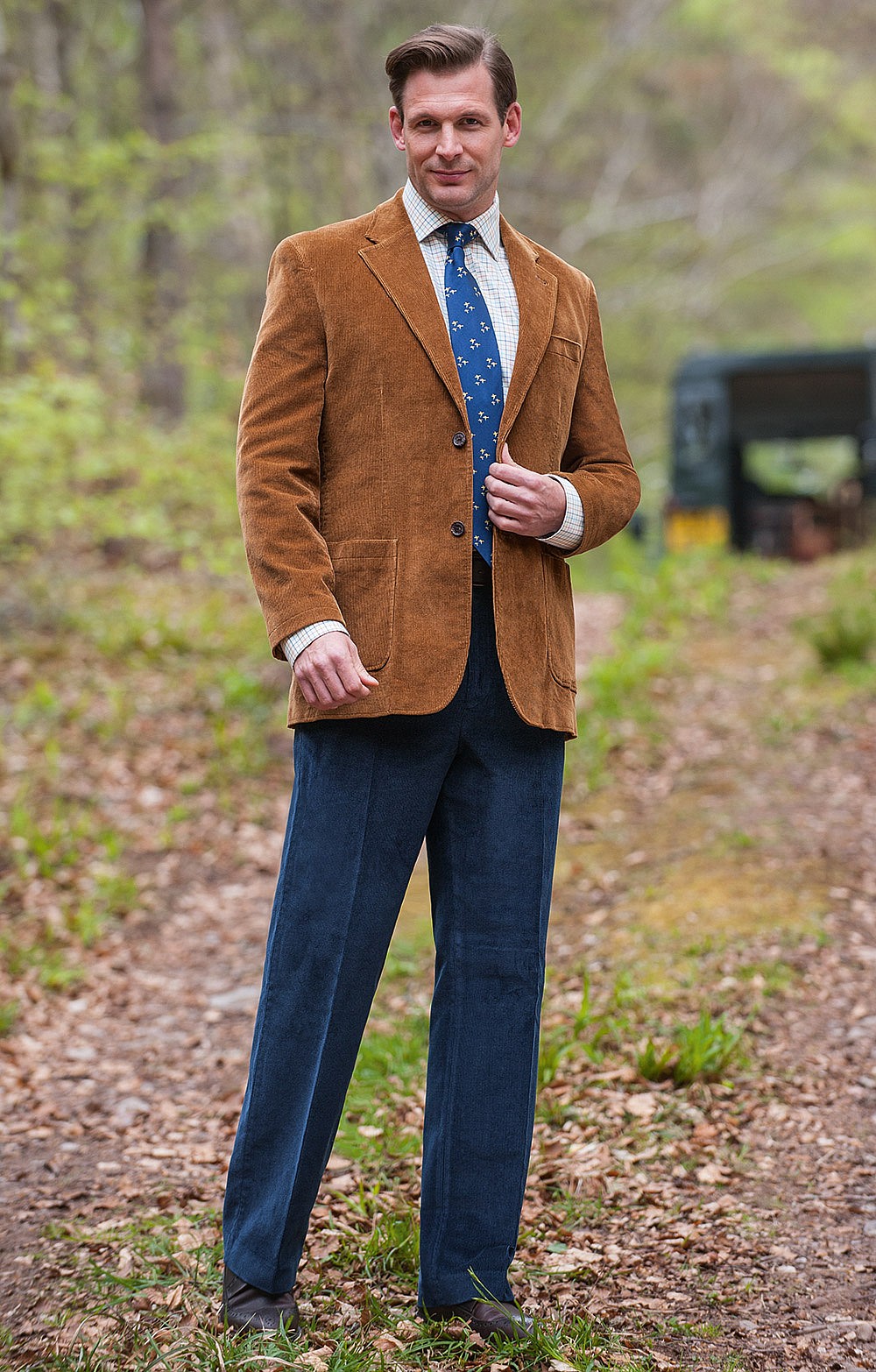 men's navy corduroy trousers