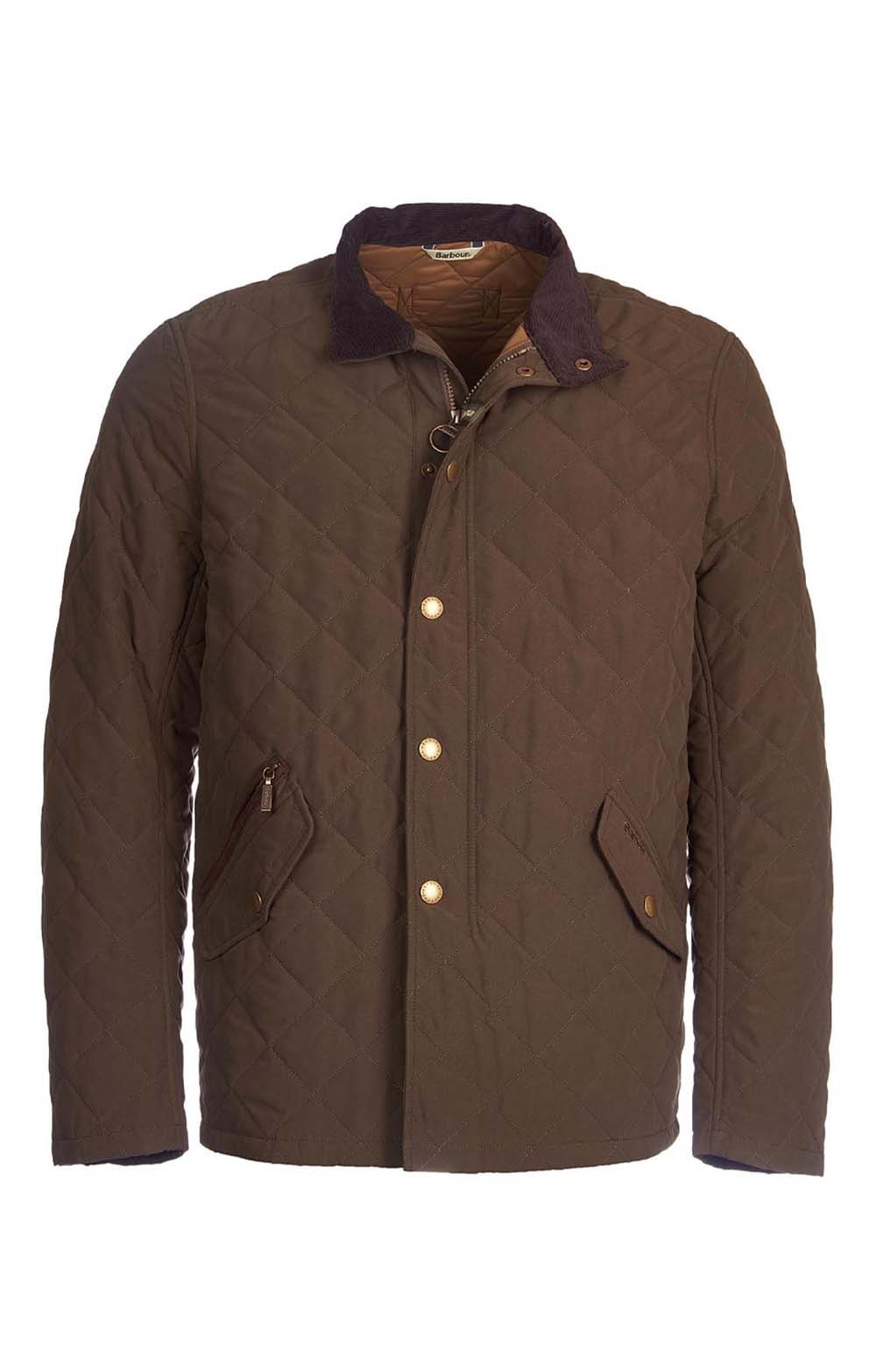 barbour shoveler quilted jacket olive