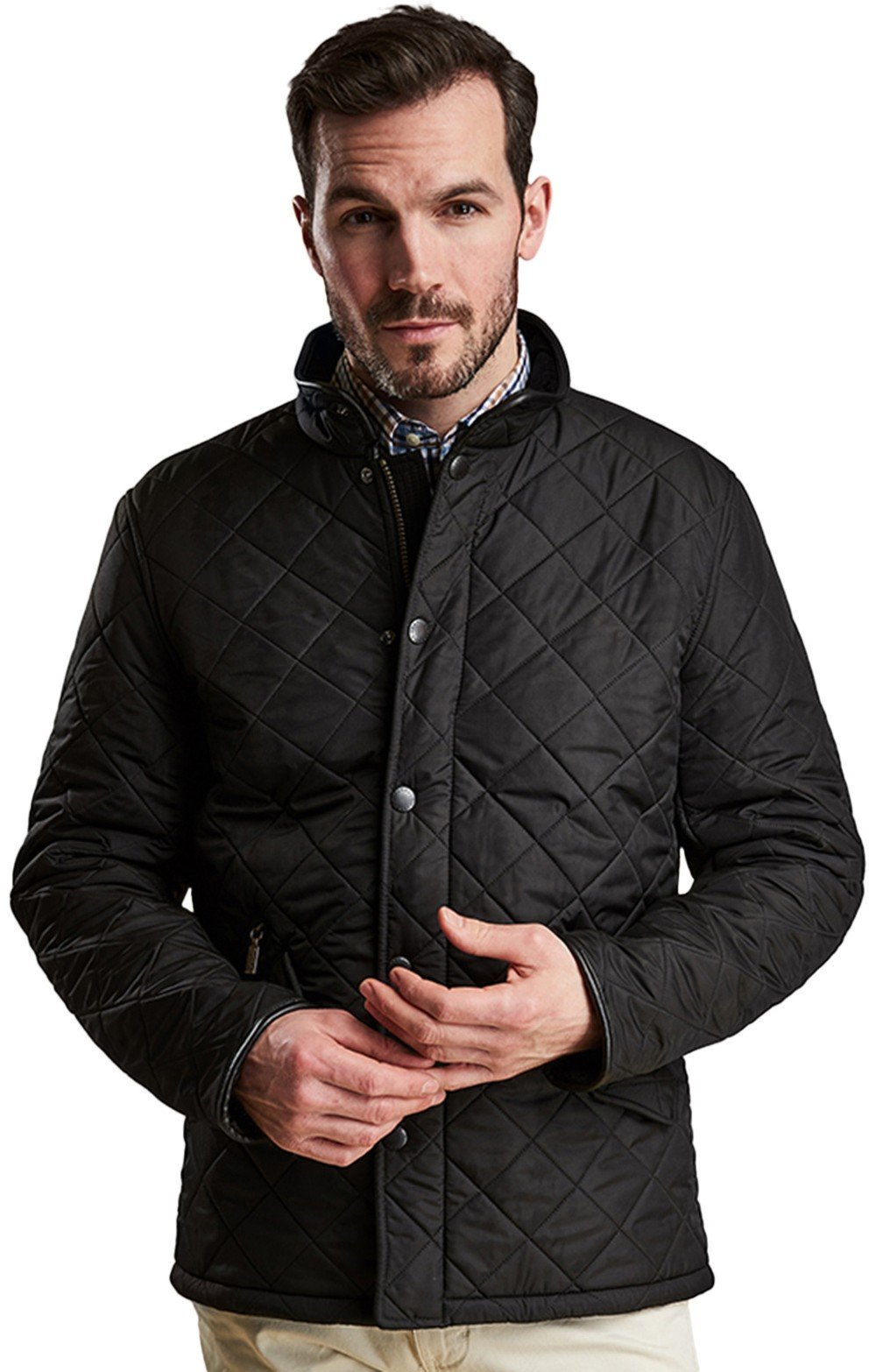barbour powell quilted jacket black