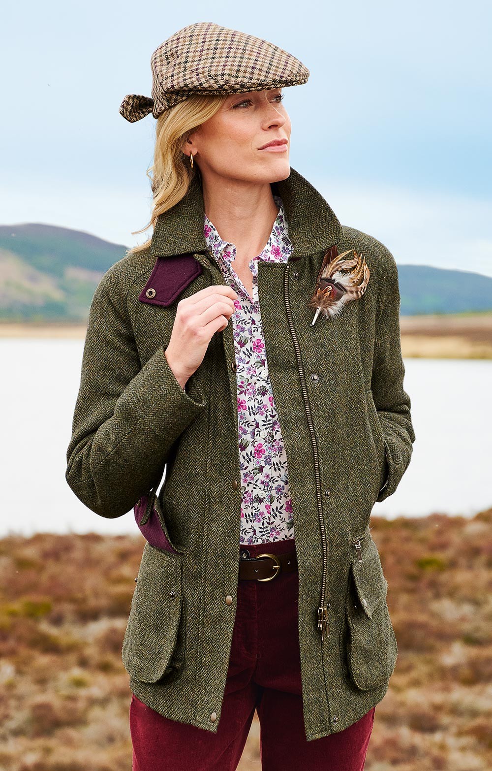 barbour tweed shooting coat