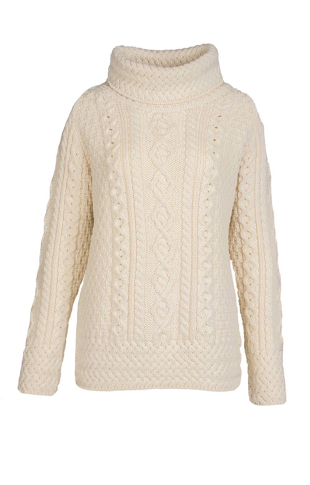 aran polo neck jumpers mens