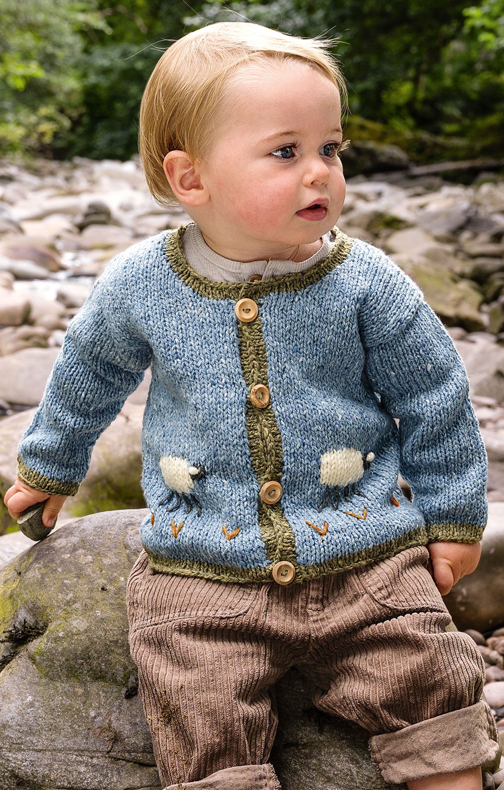 blue sheep cardigan