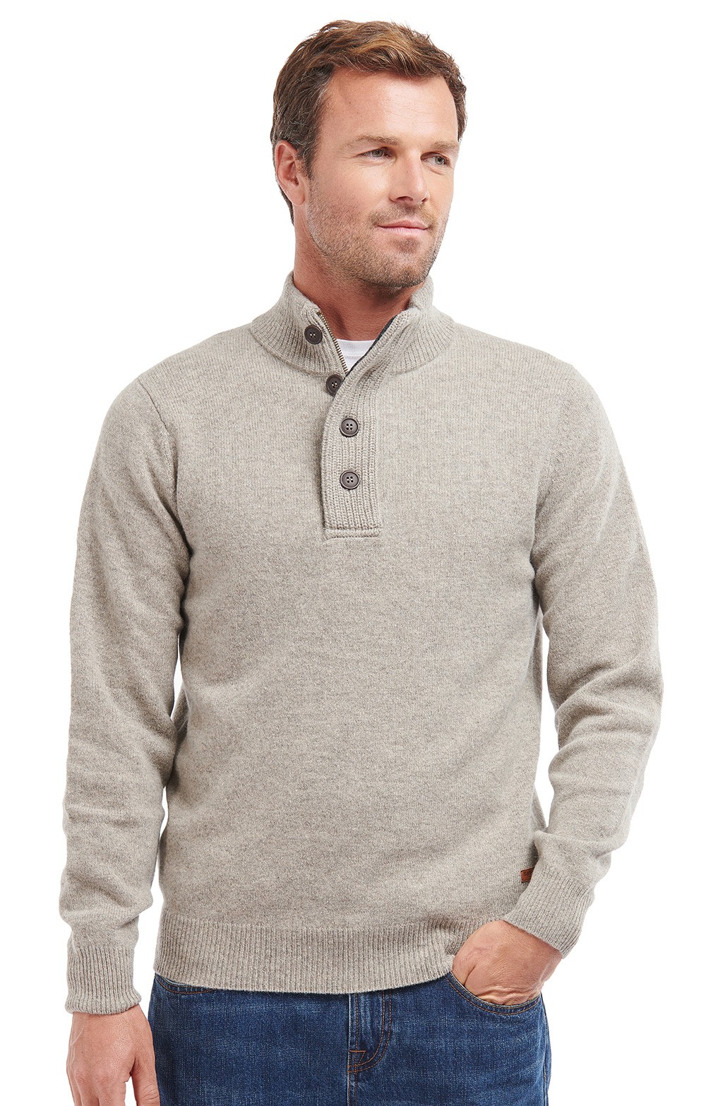 barbour half zip knitted jumper