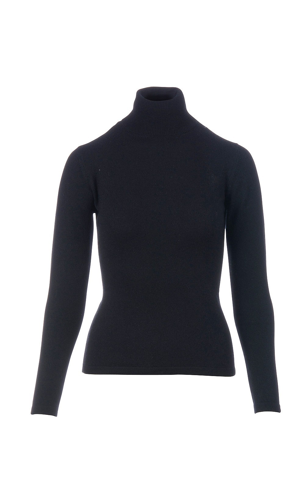 black cashmere roll neck womens