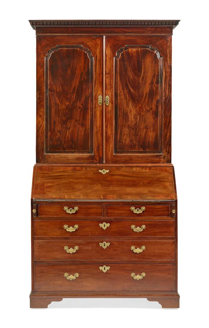 George II Mahogany Bureau Bookcase Mid 18th Century
