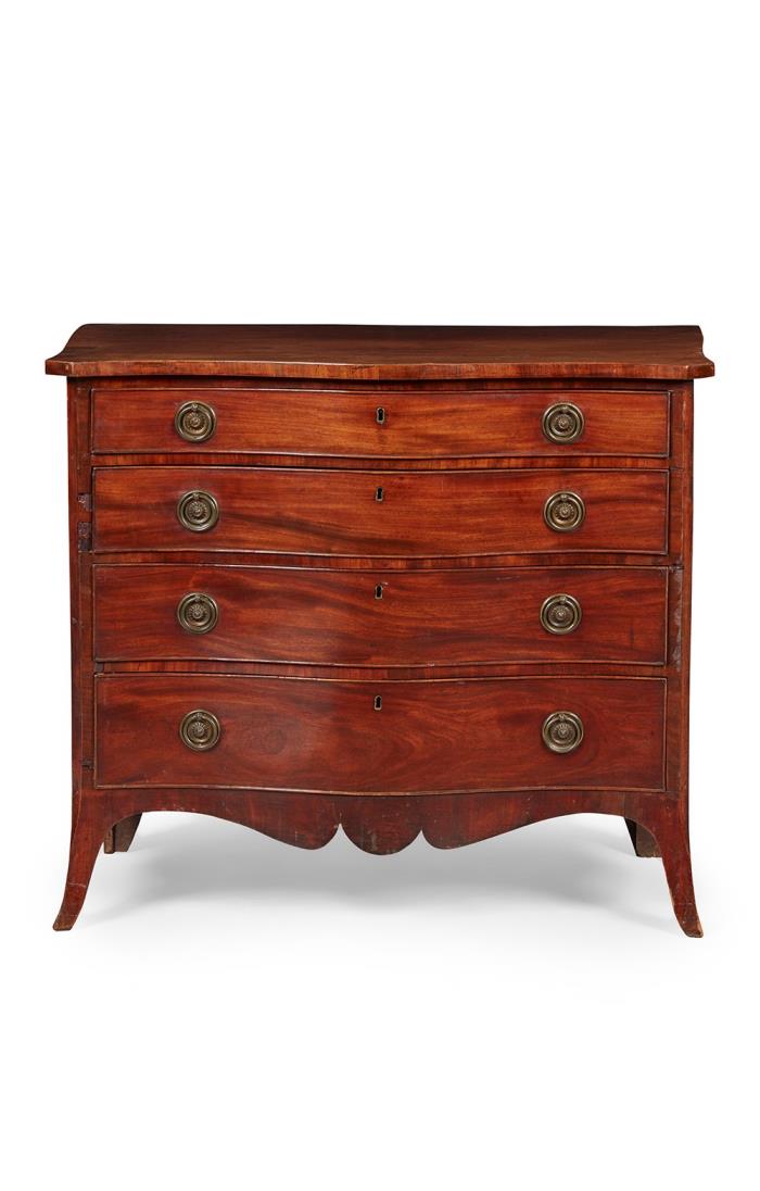Late George III Mahogany Serpentine Chest Drawers Late 18th Century