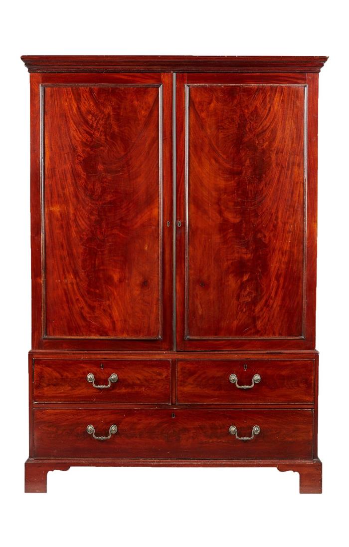 Late Georgian Mahogany Linen Press Late 19th Century