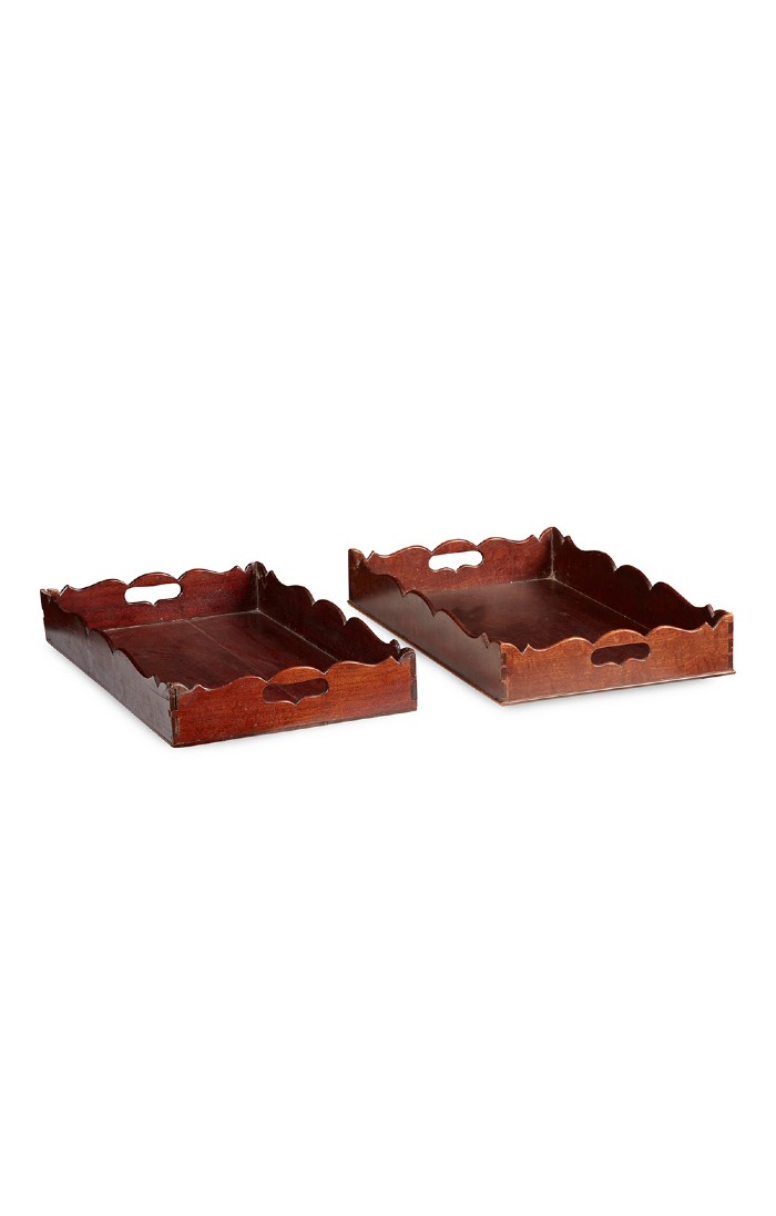 Pair George III Mahogany Trays 18th Century