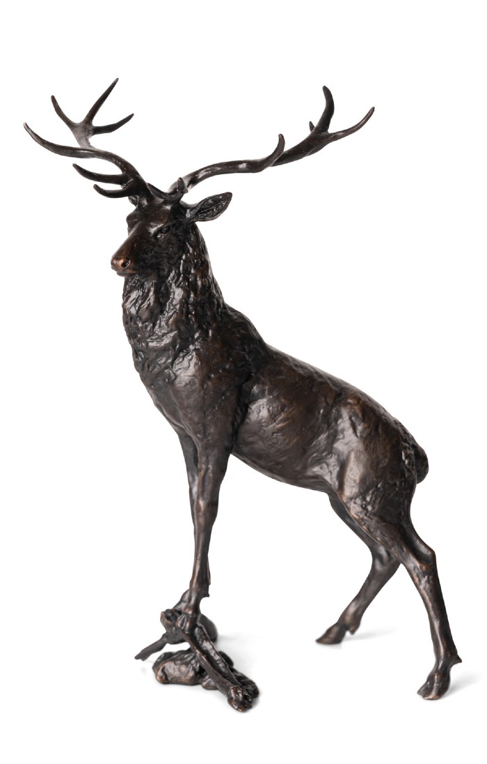 Michael Simpson The Leader Stag Bronze Sculpture