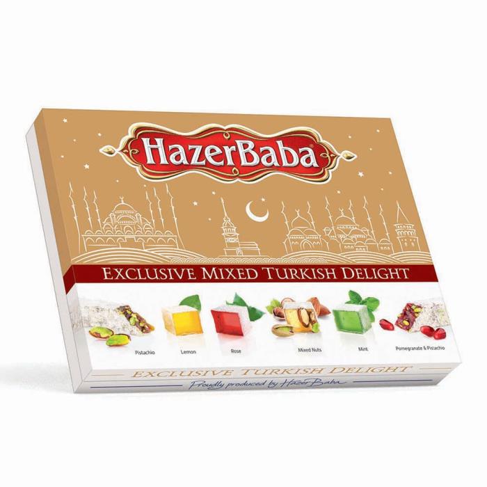 Hazer Baba Exclusive Mixed Turkish Delight Carton 400g House of Bruar