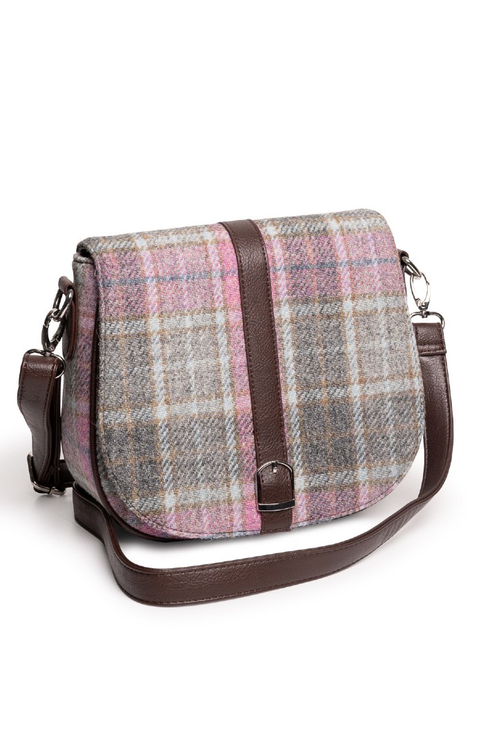 ★Polysooem★ FRINGED TWEED SHOULDER BAG, GREY Beauly Harris Shoulder Bag - House of Bruar