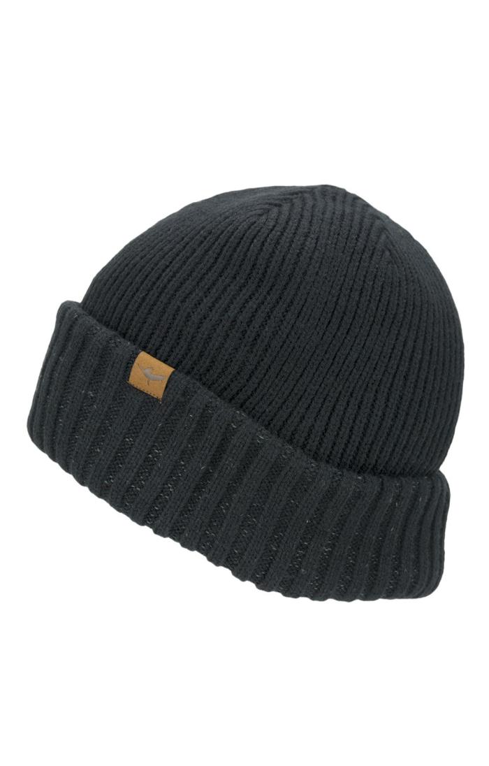 SEALSKINZ Bacton waterdichte beanie muts voor koud weer met omgeslagen boord, oranje/grijs, L/XL SEALSKINZ Bacton waterdichte beanie muts voor koud weer met omgeslagen boord, oranje/grijs, L/XL