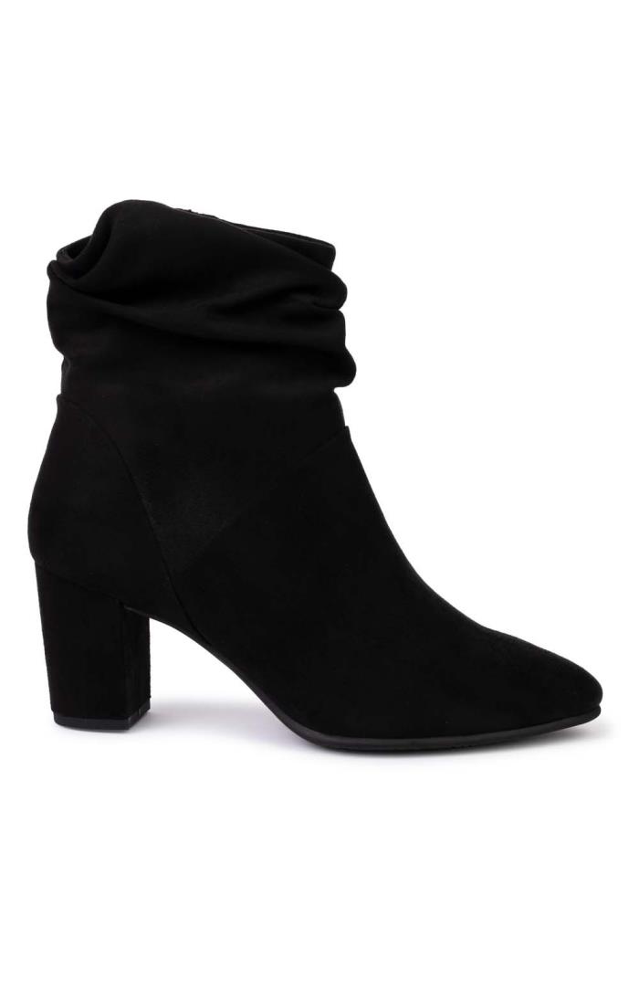 Ladies Marco Tozzi Ruched Heeled Ankle Boots