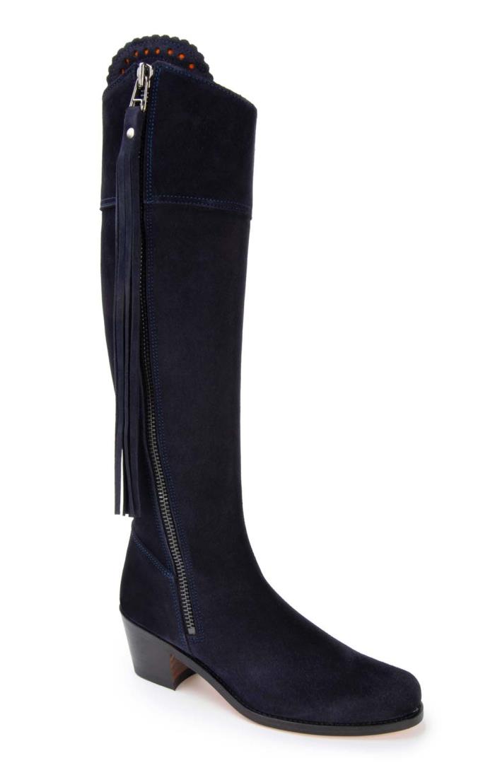 Blue suede riding boots 2025