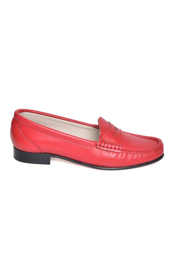 Ladies Soft Leather Penny Loafer, Red House of Bruar