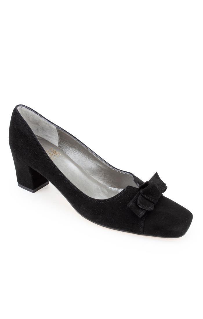 Mid Heel Suede Bow Shoe House of Bruar