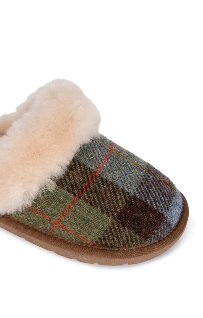 Harris tweed ladies slippers clearance
