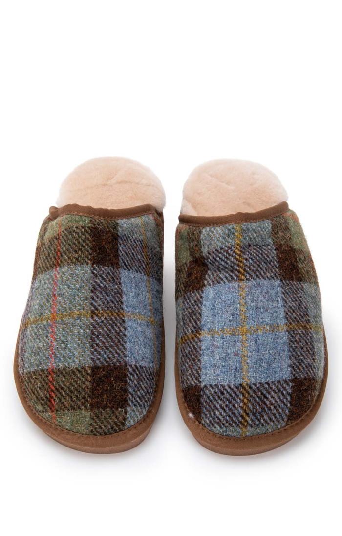 Manga ved siden af Problem Mens Harris Tweed Mule Slippers- House of Bruar