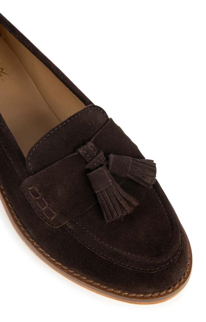 Ladies Suede Tassel Loafer - House of Bruar