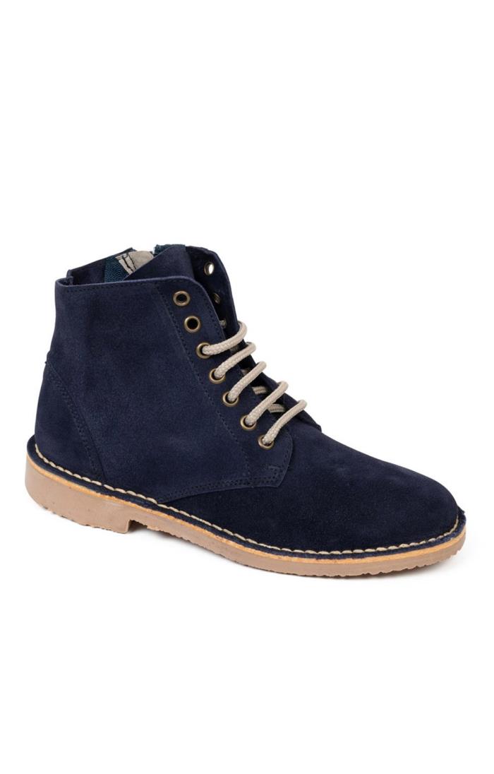Navy lace up ankle boots outlet