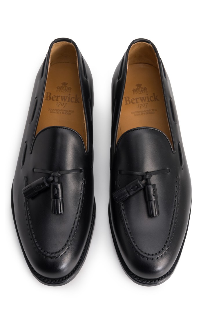 Mens Leather Rim Tassel Loafer, Brown House of Bruar