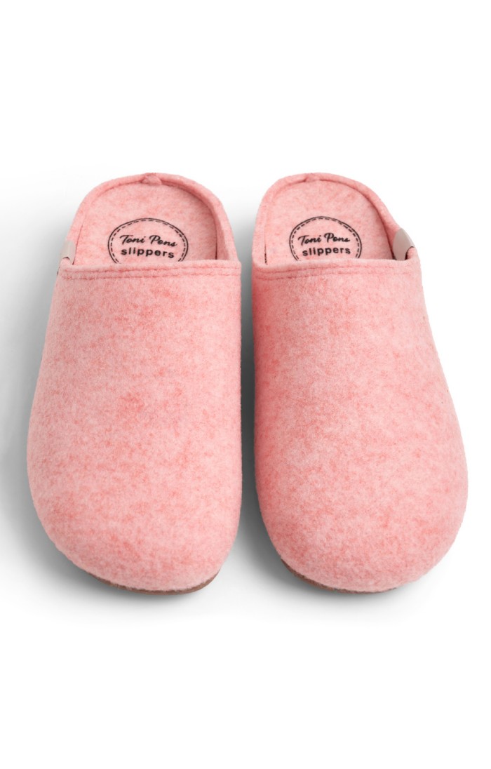 Ladies Felt Mule Slippers Pink House of Bruar