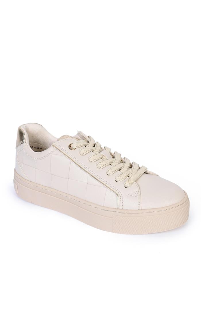 Shoes Sneakers Lace-Up Sneakers Marco Tozzi Lace-Up Sneaker silver-colored-natural white casual look 