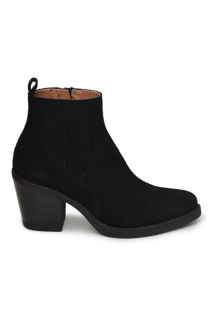 Ladies black suede ankle boots outlet